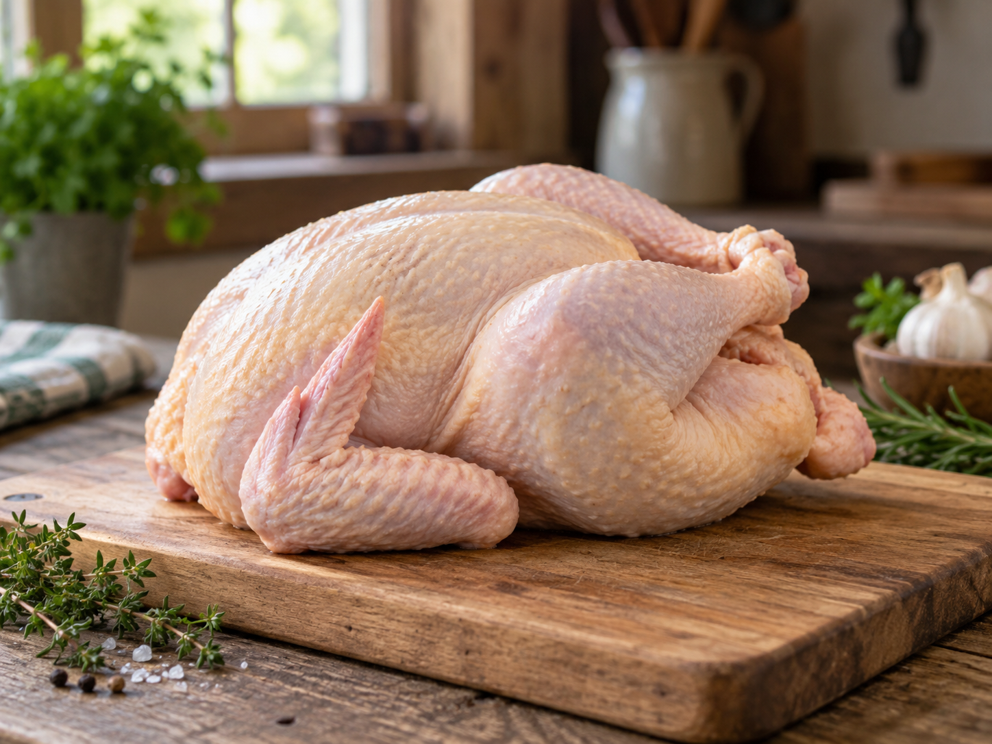 Poulet entier de la ferme